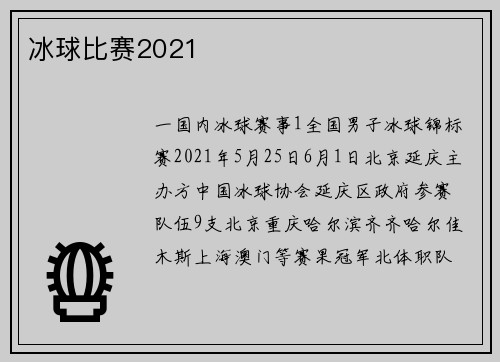 冰球比赛2021
